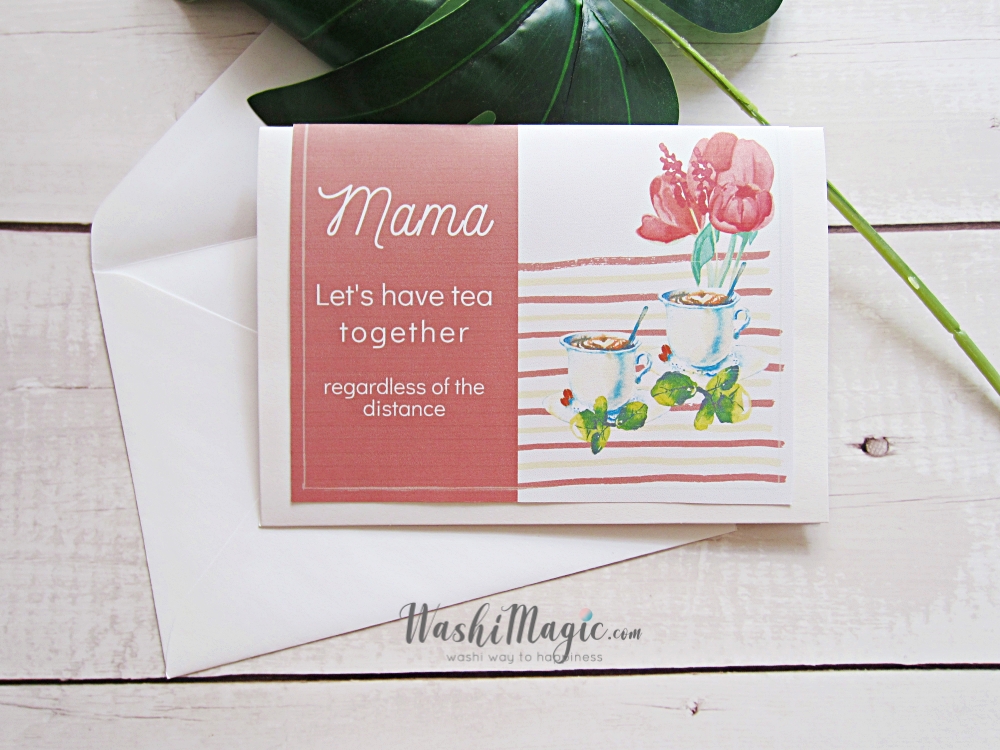 Last-minute printable greeting card for mother's day | free printable card | step by step tutorial | Washimagic.com