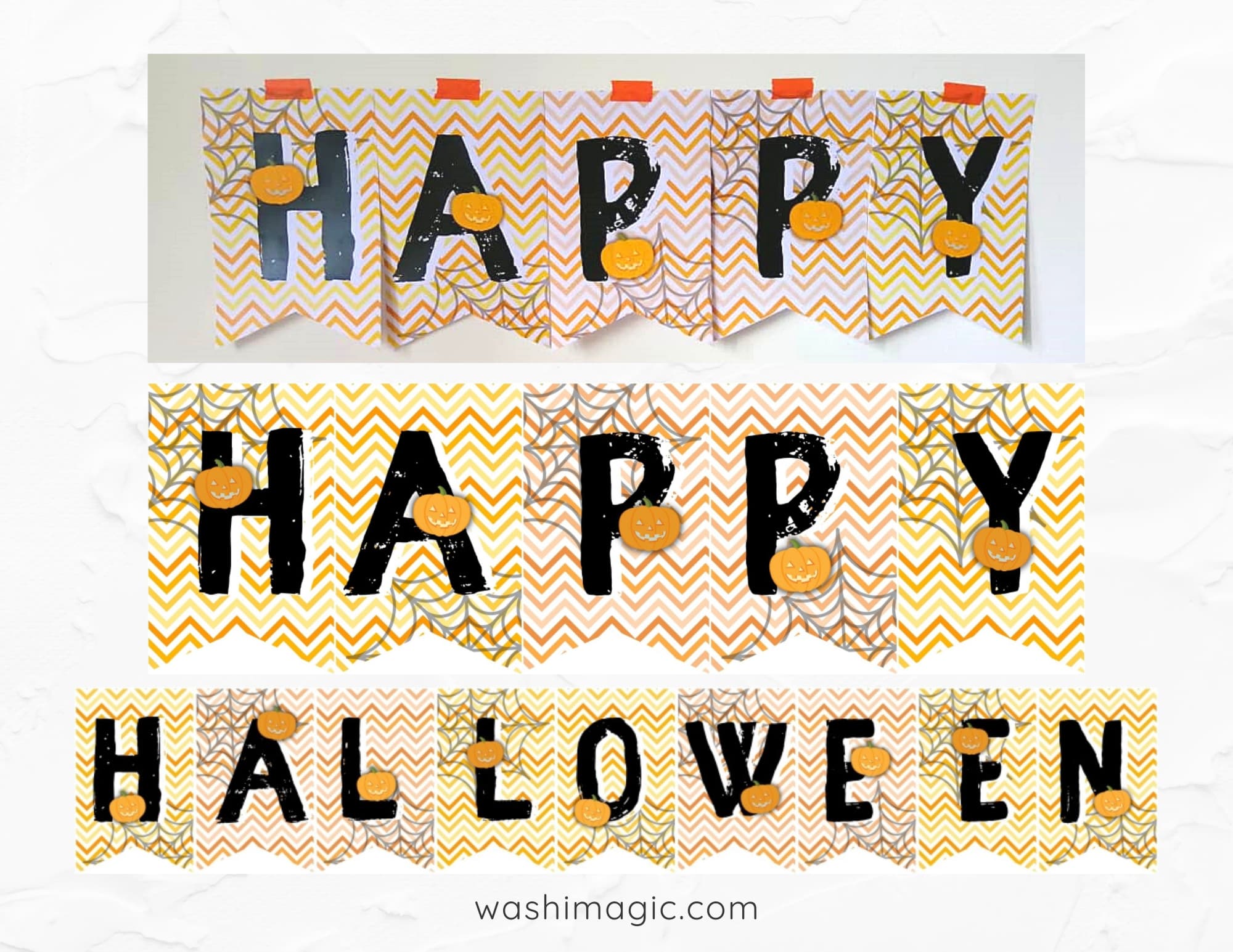 Free Halloween Banner Printables - Washi Magic