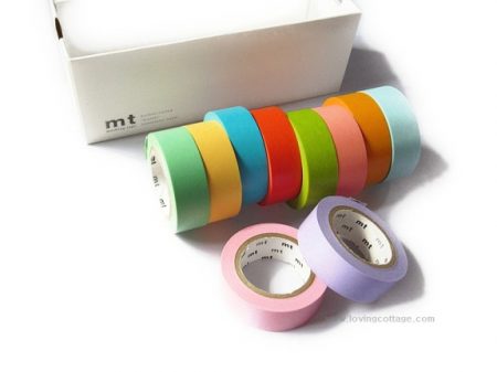 Bright and light colors set mt tape | Basic colors washi tape | Easy to use washi tapes | Washimagic.com