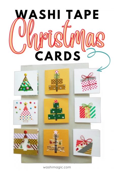 Washi tape Christmas cards | Washi tape greeting cards | DIY homemade Christmas card | Handmade Xmas cards | Washimagic.com